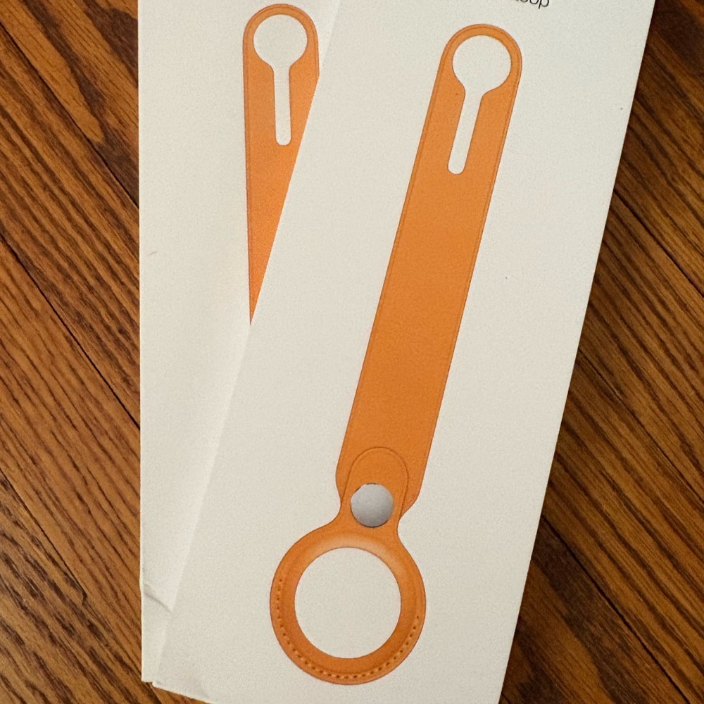 Apple Orange Leather AirTag Loop